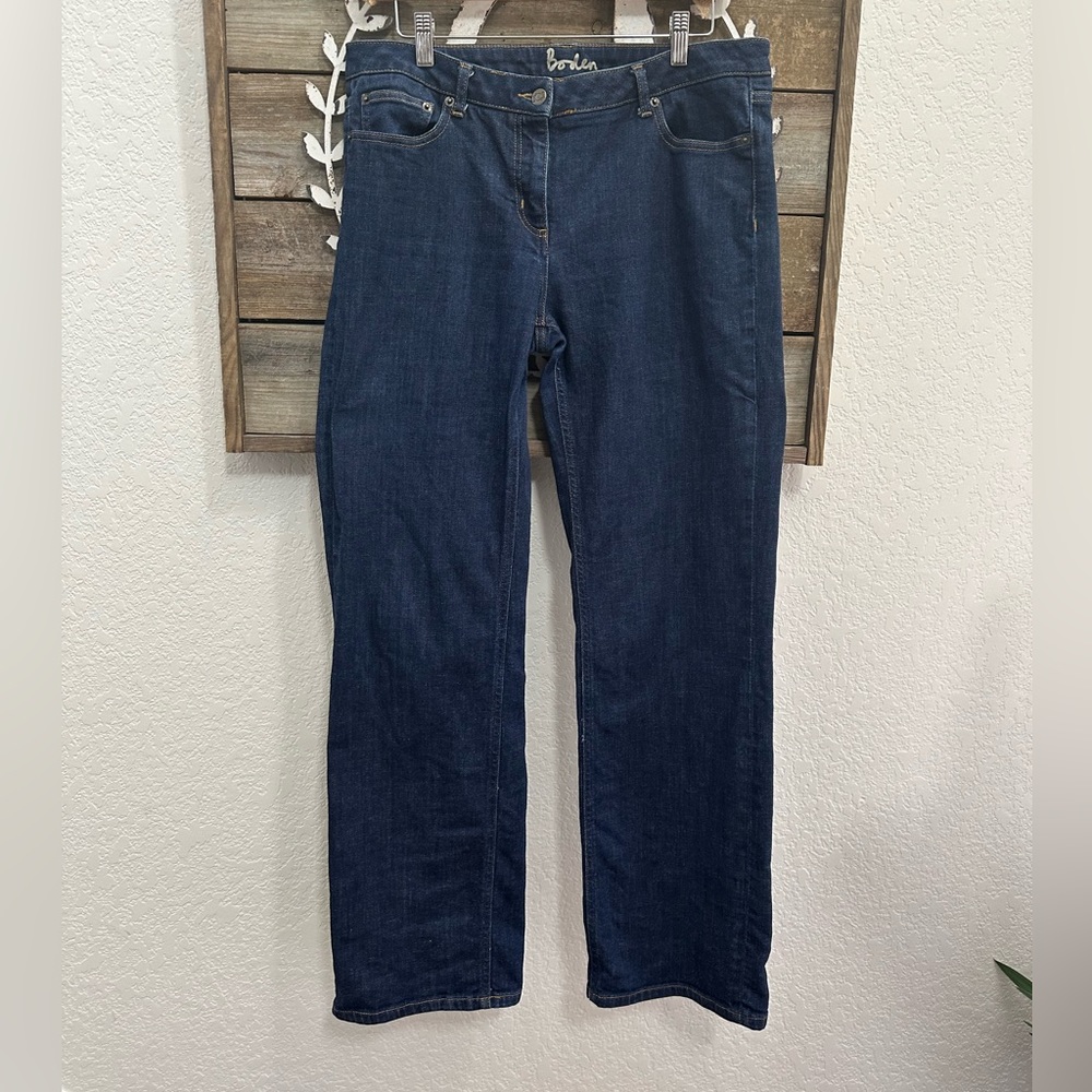 Boden dark wash straight leg stretch denim jeans WC167 ladies‎ US 14 Long